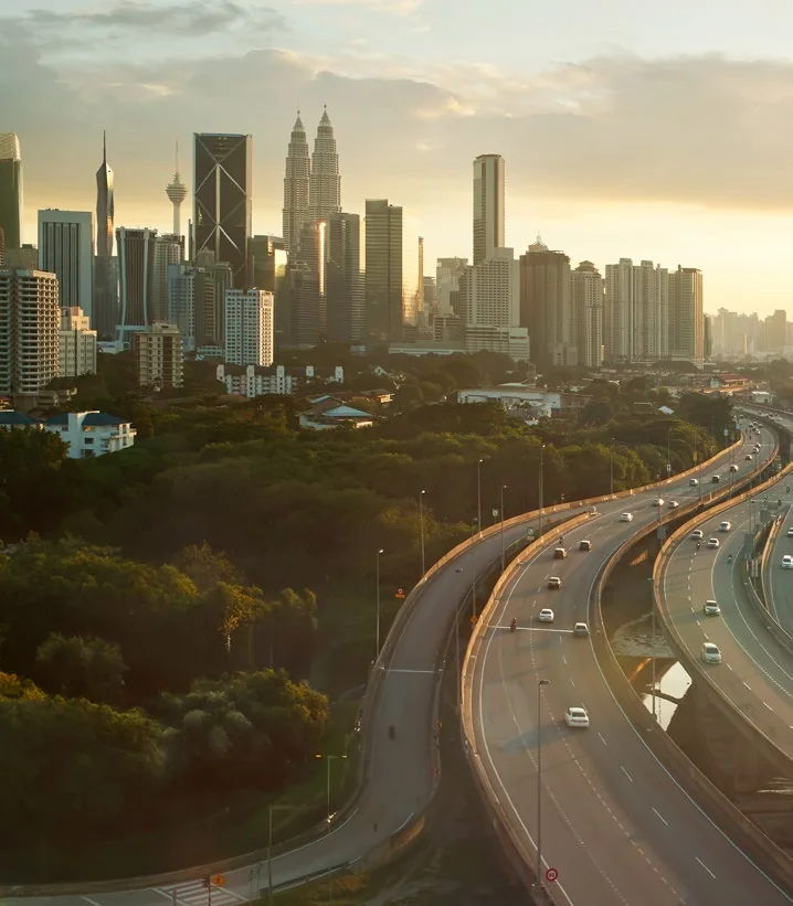 Kuala Lumpur skyline and expressway beside the residence