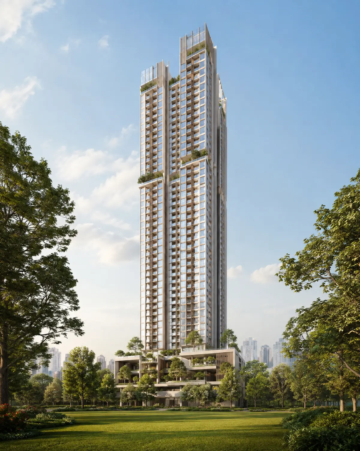 Parc residence, a tower set in parkland